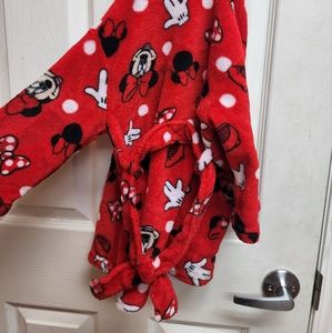 Minnie Mouse Disney red robe Toddler size 2T